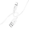 КАБЕЛЬ HOCO X87 MAGIC SILICONE CHARGING DATA CABLE ДЛЯ IP 2,4A, 1M, БІЛИЙ