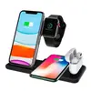 ЗАРЯДНИЙ ПРИСТРІЙ 4IN1 NEW + СЗУ (2 IPHONE, IWATCH, AIRPODS) 15W FAST ORIGINAL, ЧОРНИЙ (ДЕФ. ПАК)