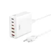МЕРЕЖЕВИЙ ЗАРЯДНИЙ ПРИСТРІЙ XO L133 75W GAN 3A+3C DESKTOP FAST CHARGER WITH 1.5M POWER CORD, БІЛИЙ