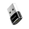 ПЕРЕХІДНИК BASEUS USB MALE TO TYPE-C FEMALE ADAPTER CONVERTER, ЧОРНИЙ CAAOTG-01