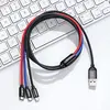 КАБЕЛЬ BASEUS THREE PRIMARY COLORS 3IN1 CABLE USB ДЛЯ M+L+T 3.5A 1.2M, ЧОРНИЙ CAMLT-BSY01