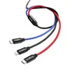 КАБЕЛЬ BASEUS THREE PRIMARY COLORS 3IN1 CABLE USB ДЛЯ M+L+T 3.5A 1.2M, ЧОРНИЙ CAMLT-BSY01