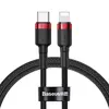 КАБЕЛЬ PD BASEUS CAFULE CABLE TYPE-C TO LIGHTNING PD 20W 1M ЧЕРВОНИЙ+ЧОРНИЙ CATLKLF-91