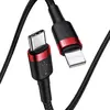 КАБЕЛЬ PD BASEUS CAFULE CABLE TYPE-C TO LIGHTNING PD 20W 1M ЧЕРВОНИЙ+ЧОРНИЙ CATLKLF-91