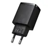 МЕРЕЖЕВИЙ ЗАРЯДНИЙ ПРИСТРІЙ BASEUS COMPACT QUICK CHARGER U+C 20W EU, ЧОРНИЙ CCXJ-B01