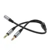 АДАПТЕР АУДІО HOCO UPA21 2IN1 3.5 AUDIO ADAPTER CABLE (FEMALE TO 2X MALE) 0.25M, ТЕМНО-СІРИЙ