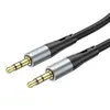 КАБЕЛЬ AUX AUDIO HOCO UPA22 AUX SILICONE AUDIO CABLE 1M, ЧОРНИЙ