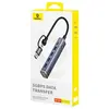 ХАБ HUB TYPE-C BASEUS ULTRAJOY 4-PORT AIR (USB, TYPE-C TO USB 3.0*4+TYPE-C), СІРИЙ B0005280B811-13
