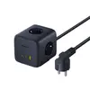 МЕРЕЖЕВИЙ ЗАРЯДНИЙ ПРИСТРІЙ BASEUS ENERFILL FA11 CUBE POWER STRIP 3AC+1U+1C 67W 1.5M EU, ЧОРНИЙ E00082100123-00