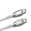 КАБЕЛЬ PD BASEUS GLIMMER SERIES FAST CHARGING DATA CABLE TYPE-C TO TYPE-C 100W 1M, БІЛИЙ CADH000702
