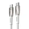 КАБЕЛЬ PD BASEUS GLIMMER SERIES FAST CHARGING DATA CABLE TYPE-C TO TYPE-C 100W 1M, БІЛИЙ CADH000702