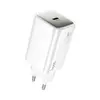 МЕРЕЖЕВИЙ ЗАРЯДНИЙ ПРИСТРІЙ HOCO N48 GLORIOUS SINGLE PORT PD65W CHARGER (EU), БІЛИЙ