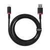 КАБЕЛЬ BASEUS DURA SERIES USB-A TO LIGHTNING 2.4A 2M, ЧОРНИЙ-ЧЕРВОНИЙ P10377801U01-03