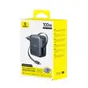 МЕРЕЖЕВИЙ ЗАРЯДНИЙ ПРИСТРІЙ BASEUS ENERCORE CJ11 FAST CHARGER WITH RETRACTABLE CABLE 2C+U 100W, ЧОРНИЙ E0120M00