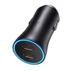 АВТОМОБІЛЬНИЙ ЗАРЯДНИЙ ПРИСТРІЙ BASEUS GOLDEN CONTACTOR PRO DUAL FAST CHARGER CAR CHARGER TYPE-C TO TYPE-C 40W DARK, CGJP000013, СІРИЙ