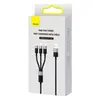 КАБЕЛЬ 3IN1 BASEUS STARSPEED 3IN1 FAST CHARGING DATA CABLE USB-A TO (LIGHTNING, MICRO, TYPE-C) 3.5A 1.2M, ЧОРНИЙ CAXS000001