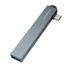 ХАБ HUB TYPE-C (PD)-HUB BOROFONE FH1A 4IN1 CONVERTER (TYPE-C TO USB2.0*3+USB3.0) METAL, СІРИЙ