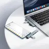 ХАБ HUB TYPE-C (PD)-HUB BOROFONE FH1A 4IN1 CONVERTER (TYPE-C TO USB2.0*3+USB3.0) METAL, СІРИЙ