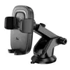 БЕЗДРОТОВИЙ АВТОМОБІЛЬНИЙ ЗАРЯДНИЙ ПРИСТРІЙ HOCO HW32 CROWN PUSH-TYPE WIRELESS CHARGING CAR HOLDER (CENTER CONSOLE), ЧОРНИЙ METAL