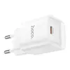 МЕРЕЖЕВИЙ ЗАРЯДНИЙ ПРИСТРІЙ HOCO C146A CHARM SINGLE PORT PD20W CHARGER, БІЛИЙ