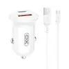 АВТОМОБІЛЬНИЙ ЗАРЯДНИЙ ПРИСТРІЙ XO CC69 MINI SMART A+C 30W + TYPE-C CABLE, БІЛИЙ