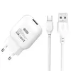 МЕРЕЖЕВИЙ ЗАРЯДНИЙ ПРИСТРІЙ XO L37 EU CHARGER WITH MICRO CABLE, БІЛИЙ