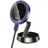 БЕЗДРОТОВИЙ АВТОМОБІЛЬНИЙ ЗАРЯДНИЙ ПРИСТРІЙ HOCO HW33 METAL RING MAGNETIC WIRELESS FAST CHARGING CAR HOLDER, ЧОРНИЙ