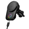 БЕЗДРОТОВИЙ АВТОМОБІЛЬНИЙ ЗАРЯДНИЙ ПРИСТРІЙ HOCO HW36 ELECTRIC ROTATING MAGNETIC WIRELESS FAST CHARGING CAR HOLDER, ЧОРНИЙ