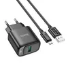 МЕРЕЖЕВИЙ ЗАРЯДНИЙ ПРИСТРІЙ HOCO C140A SMART SINGLE PORT QC3.0 CHARGER SET 18W (QC, FCP, AFC) +MICRO, БІЛИЙ