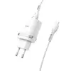MR3_115580 Мережевий зарядний пристрій hoco c12q smart qc3.0 3a 18w 1usb, кабель micro білий 