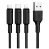MR3_118256 Кабель combo hoco x25 soarer 3in1 (lightning, micro-usb, type-c), 2a 1m black 