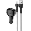 MR3_118334 Авто зарядний пристрій hoco z36 2usb, кабель type-c black 