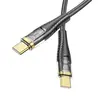 КАБЕЛЬ PD HOCO U121 GOLD STANDARD TRANSPARENT DISCOVERY EDITION 60W TYPЕ-С TO TYPE-C 1.2M, ЧОРНИЙ
