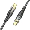КАБЕЛЬ PD HOCO U121 GOLD STANDARD TRANSPARENT DISCOVERY EDITION 60W TYPЕ-С TO TYPE-C 1.2M, ЧОРНИЙ