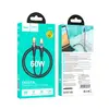 КАБЕЛЬ PD HOCO U121 GOLD STANDARD TRANSPARENT DISCOVERY EDITION 60W TYPЕ-С TO TYPE-C 1.2M, ЧОРНИЙ