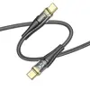 КАБЕЛЬ PD HOCO U121 GOLD STANDARD TRANSPARENT DISCOVERY EDITION 60W TYPЕ-С TO TYPE-C 1.2M, ЧОРНИЙ