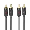 АДАПТЕР АУДІО HOCO UPA29 DUAL RCA ЧЕРВОНИЙ AND, БІЛИЙ DOUBLE LOTUS AUDIO CABLE 1.5M, ЧОРНИЙ
