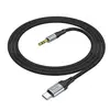 АДАПТЕР АУДІО HOCO UPA26 FRESH DIGITAL AUDIO CONVERSION CABLE TYPE-C 1M, ЧОРНИЙ