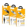 КАБЕЛЬ PD HOCO U129 SPIRIT 60W TRANSPARENT CHARGING DATA CABLE TYPE-C TO TYPE-C 1.2M, ЧОРНИЙ