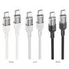 КАБЕЛЬ PD HOCO U129 SPIRIT 60W TRANSPARENT CHARGING DATA CABLE TYPE-C TO TYPE-C 1.2M, ЧОРНИЙ