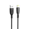КАБЕЛЬ XO NB247 SULUO SERIES PORTABLE SILICONE ДЛЯ LIGHTNING WITH CABLE CLIP 6A, 0.25M, ЧОРНИЙ