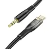 АДАПТЕР АУДІО HOCO UPA25 TRANSPARENT DISCOVERY EDITION DIGITAL AUDIO CONVERSION CABLE TYPE-C, ЧОРНИЙ
