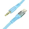 АДАПТЕР АУДІО HOCO UPA25 TRANSPARENT DISCOVERY EDITION DIGITAL AUDIO CONVERSION CABLE TYPE-C СИНІЙ