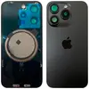 MR3_120675 Задня кришка (скло) iphone 15 pro black titanium, сервісний оригінал у зборі на рамці 