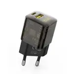 МЕРЕЖЕВИЙ ЗАРЯДНИЙ ПРИСТРІЙ XO CE05 (EU) PD30W, QC3.0, 18W FAST CHARGER КОРИЧНЕВИЙ
