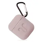 ЧОХОЛ ДЛЯ AIRPODS СИЛІКОНОВИЙ LOGO 2IN1 (+ КАРАБИН) (ТЕХ. ПАК) РОЖЕВИЙ-SAND