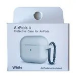 ЧОХОЛ ДЛЯ AIRPODS 3 SILICONE SLIM (+ КАРАБИН) NEW BOX, БІЛИЙ