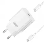 МЕРЕЖЕВИЙ ЗАРЯДНИЙ ПРИСТРІЙ XO L126 TYPE-C PD20W FAST CHARGING CHARGER, БІЛИЙ
