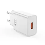 МЕРЕЖЕВИЙ ЗАРЯДНИЙ ПРИСТРІЙ XO L127 USB-A QC18W FAST CHARGING CHARGER, БІЛИЙ