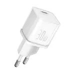 МЕРЕЖЕВИЙ ЗАРЯДНИЙ ПРИСТРІЙ BASEUS GAN5S FAST CHARGER 1C 30W EU, БІЛИЙ P10162504213-00
